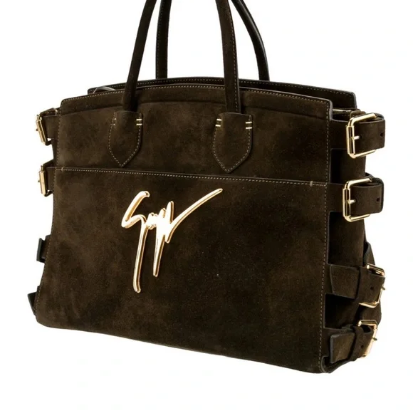 Giuseppe Zanotti Brown/olive Tote Bag with Gold Accent - Picture 2 of 8